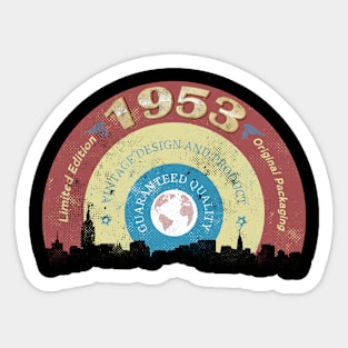 1953 Vintage - Birthday Present - Retro Birth Years - Gift For Her - Gift For Him Sticker